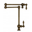 WHI-WHKPFDLV3-9555-AB Vintage III patented deck mount pot filler with lever handles and swivel aerator