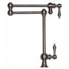 WHI-WHKPFDLV3-9555-BN Vintage III patented deck mount pot filler with lever handles and swivel aerator