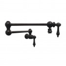 WHI-WHKPFLV3-9550-ORB Vintage III patented wall mount pot filler with lever handles and swivel aerator