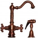 WHI-WHKSDTCR3-8204-ACO Vintage III dual handle entertainment/prep faucet with short traditional swivel spout, cross handles and solid brass side spray