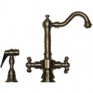 WHI-WHKSDTCR3-8204-P Vintage III dual handle entertainment/prep faucet with short traditional swivel spout, cross handles and solid brass side spray