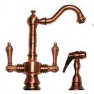 WHI-WHKSDTLV3-8204-ACO Vintage III dual handle entertainment/prep faucet with short traditional swivel spout, lever handles and solid brass side spray