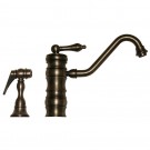 WHI-WHKTSL3-2200-P Vintage III single lever faucet with traditional swivel spout and solid brass side spray