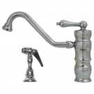 WHI-WHKTSL3-2200-C Vintage III single lever faucet with traditional swivel spout and solid brass side spray