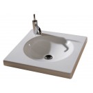 WHI-WHLOW New Generation LOW - square porcelain drop-in unit with round integrated basin. For wall mount installation, the Low Support is required.