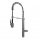 WHI-WHLX78557L-C Metrohaus commercial single hole faucet with flexible spout, pull-down spray head swivel support bar and longer lever handle