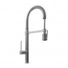 WHI-WHLX78557S-C Metrohaus commercial single hole faucet with flexible spout, pull-down spray head swivel support bar and lever handle