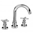 WHI-WHLX79214-C Luxe widespread lavatory faucet with tubular swivel spout, cross handle and pop-up waste