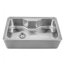 WHI-WHNAPA3016 Noah's Collection Brushed Stainless Steel single bowl drop-in sink with a seamless customized front apron