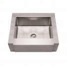 WHI-WHNCMAP3026 Noah's Collection Brushed Stainless Steel commercial single bowl sink with a decorative notched front apron
