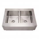 WHI-WHNCMAP3621EQ Noah's Collection Brushed Stainless Steel commercial single bowl sink with a decorative notched front apron