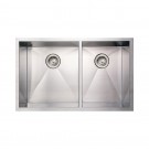 WHI-WHNCMD3320 Noah's Collection Brushed Stainless Steel commercial double bowl undermount sink