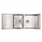 WHI-WHNCMD5221 Noah's Collection Brushed Stainless Steel commercial single bowl reversible under mount sink with an integral drain board