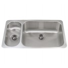 WHI-WHNDBU3118GDL Noah's Collection Brushed Stainless Steel double bowl undermount disposal sink
