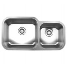 WHI-WHNDBU3318 Noah's Collection Brushed Stainless Steel double bowl undermount sink