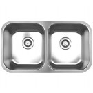 WHI-WHNEDB3118 Noah's Collection Brushed Stainless Steel double bowl undermount sink