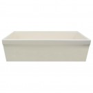 WHI-WHQ530-BISCUIT Quatro Alcove reversible fireclay sink with decorative 2 1/2" lip on one side and 2" lip on other