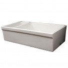 WHI-WHQDB542-WHITE Large Quatro Alcove reversible fireclay sink decorative 2 1/2" lip on one side and 2" lip on other