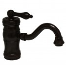 614.161WS-BN Blairhaus McKinley widespread lavatory faucet with smooth arcing spout, bell-shaped cross handles, smooth escutcheons and pop-up waste