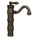614.463TF-P Blairhaus McKinley deck mount tub filler set with smooth arcing spout, bell-shaped cross handles, smooth escutcheons, hand held shower with white accents and built-in diverter