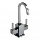 WHI-WHSQ-HC003-C Q-Haus contemporary square design instant hot/cold water dispenser with gooseneck spout and self closing hot water handle