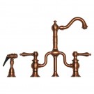 WHI-WHTTSLV3-9772SPR-ACO Twisthaus entertainment/prep bridge faucet with short traditional swivel spout, lever handles and solid brass side spray