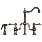 WHI-WHTTSLV3-9772SPR-C Twisthaus entertainment/prep bridge faucet with short traditional swivel spout, lever handles and solid brass side spray