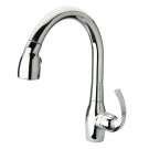 WHI-WHUS591M-C Metrohaus single hole faucet with gooseneck swivel spout and curved lever handle