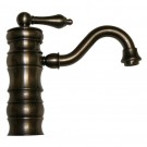 514.463TF-ORB Blairhaus McKinley deck mount tub filler set with smooth lined arcing spout, bell-shaped cross handles, beveled escutcheons, hand held shower with white accents and  built-in diverter
