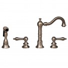 WHI-WHVEGCR3-886-BN Vintage III entertainment/prep widespread faucet with short traditional swivel spout, cross handles and solid brass side spray