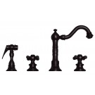 WHI-WHVEGCR3-886-ORB Vintage III entertainment/prep widespread faucet with short traditional swivel spout, cross handles and solid brass side spray