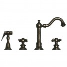 WHI-WHVEGCR3-886-P Vintage III entertainment/prep widespread faucet with short traditional swivel spout, cross handles and solid brass side spray