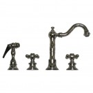 WHI-WHVEGCR3-886-C Vintage III entertainment/prep widespread faucet with short traditional swivel spout, cross handles and solid brass side spray