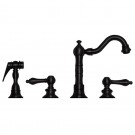 WHI-WHVEGLV3-886-ORB Vintage III entertainment/prep widespread faucet with short traditional swivel spout, lever handles and solid brass side spray