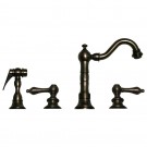 WHI-WHVEGLV3-886-P Vintage III entertainment/prep widespread faucet with short traditional swivel spout, lever handles and solid brass side spray
