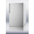 CM411LSSHV 20" wide counter height refrigerator-freezer with a lock, stainless steel door, thin handle and white cabinet