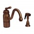 WHI-3-3165-SPR-L-ACO Beluga single handle faucet with traditional curved swivel spout, lever handle and solid brass side spray