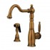 WHI-3-3185-AB Essexhaus Single lever handle faucet with a traditional swivel spout and a solid brass side spray