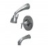 WHI-614.815PR-C Blairhaus Jackson pressure balance valve with showerhead, tub spout with pull down diverter and cone-shaped lever handle