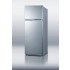 FF1062SLVSS 24" wide frost-free refrigerator-freezer with glass shelves, platinum cabinet, and reversible stainless steel doors