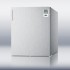FFAR22LWCSSMED Compact auto defrost all-refrigerator in stainless steel with a lock, internal fan, temperature alarm, and hospital grade cord
