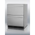 SP6DS2DOS Two-drawer outdoor beverage refrigerator for built-in or freestanding use; complete stainless steel construction