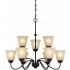 V2259-79 Hammond 9-light Antique Bronze Chandelier