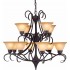 V3882-79 Windsor 12-light Antique Bronze Chandelier