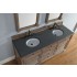 030-S72-BLK 72" Double Absolute Black Rustic Stone Top w/ Sinks Continental, Balmoral, Castillian, Monterey, Pasadena, Copper Cove, Tacoma, Marrakesh, Malibu, Mykonos, Normandy
