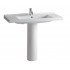 WHI-LU040-LU005 China Series tubular pedestal with rectangular basin and chrome overflow - shelf space on left and right