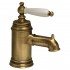 WHI-N21-P-OB Fountainhaus single hole/single lever lavatory faucet with porcelain handle and pop-up waste