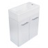 WHI-WH114SCB-WHITE Wall mount double door vanity complete with a white basin