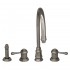 WHI-WH15664-C Evolution widespread mixer with gooseneck swivel spout, lever style handles and solid brass side spray