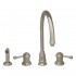 WHI-WH15664-PS Evolution widespread mixer with gooseneck swivel spout, lever style handles and solid brass side spray